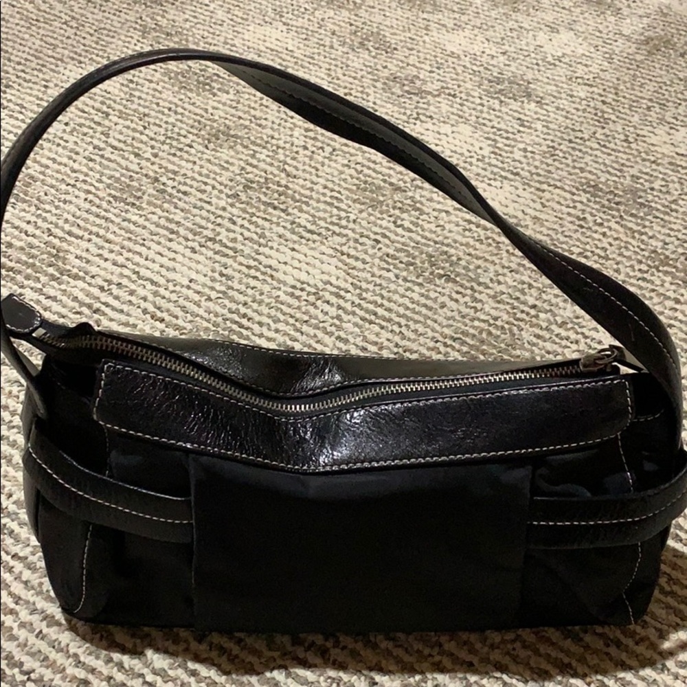 KC REACTION black nylon bag with leather trim